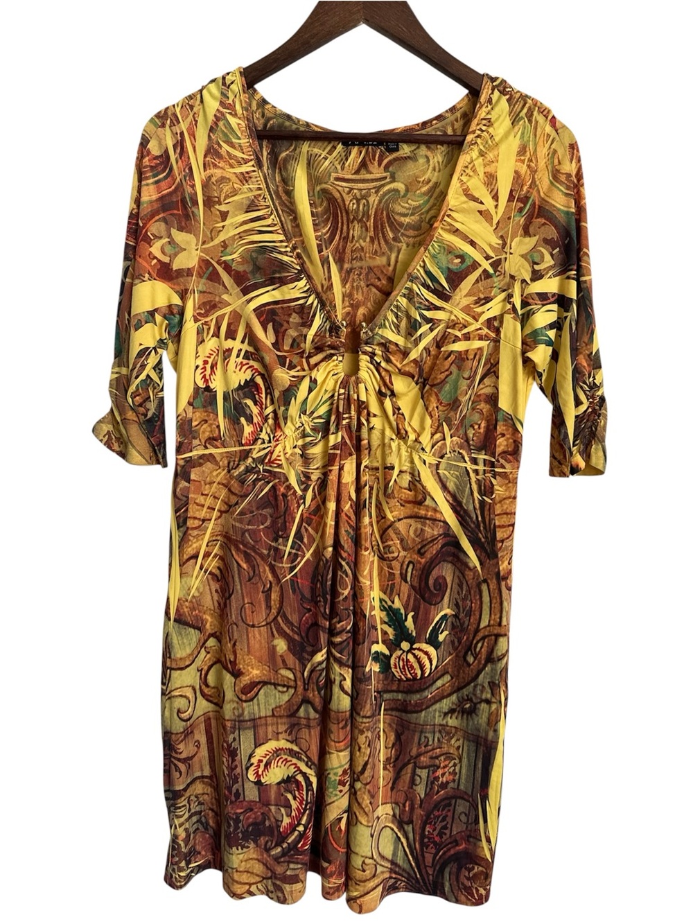 APT 9 Women’s Dress Short Sleeve Scoop Neck Paisley Knee Length Size Large